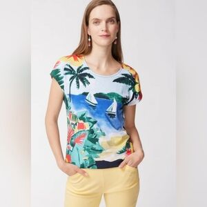 Chico's Multicolor Tropical Print Top